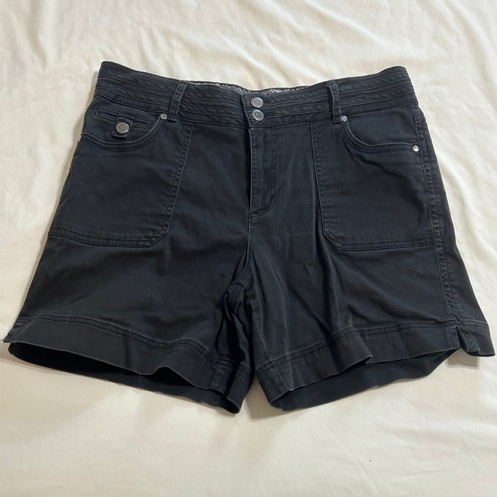 One 5 One Black Utility Shorts Womens Mid Rise Cotton Blend MSH20847ZC0 Size 10